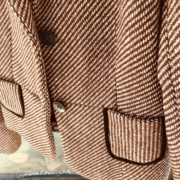 Zara Basic, Women’s Small, Fitted, Diagonal Pattern Blazer, Warm Polyester/Wool. - Picture 12 of 12